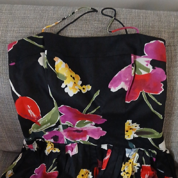 American Living Pink and Yellow Midi Fit and Flare Skirt - Picture 2 of 8